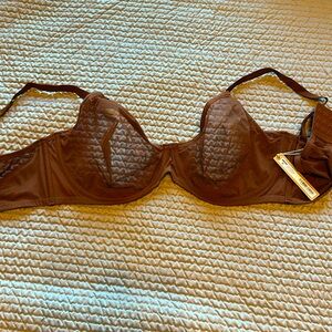 NWT skims ultra fine, mesh, underwire, scoop bra, size 40DDD color mahogany
